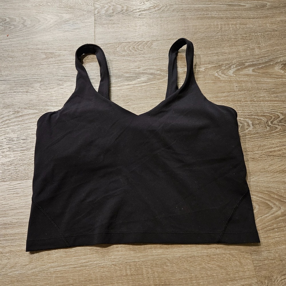Lululemon Align Tank Top Womens Size 10 Black Nulu Built In Bra Yoga